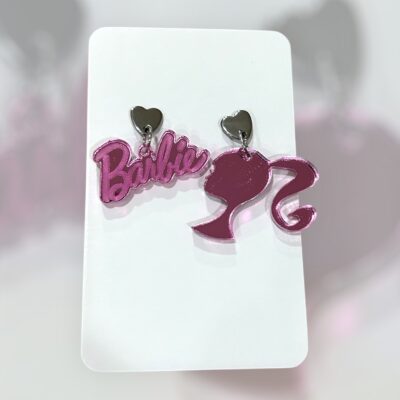 Plexiglass σκουλαρίκια 'Barbie girl'