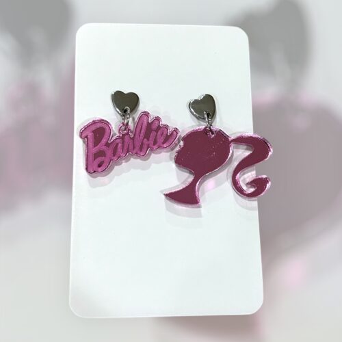 Plexiglass σκουλαρίκια 'Barbie girl'