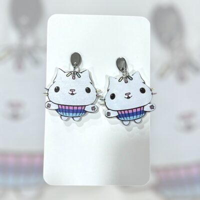 Plexiglass σκουλαρίκια 'Cakey cat'