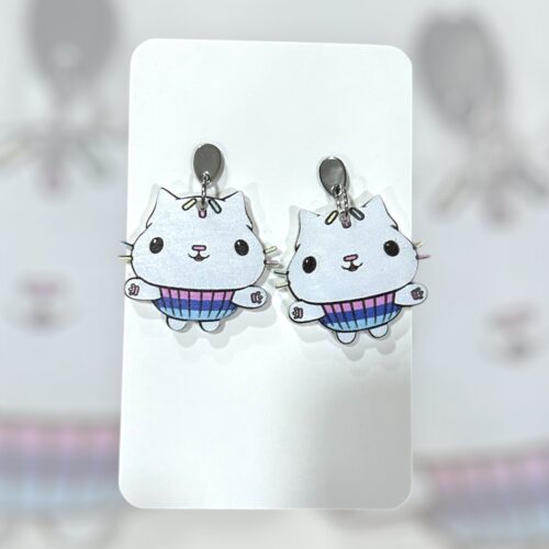 Plexiglass σκουλαρίκια 'Cakey cat'