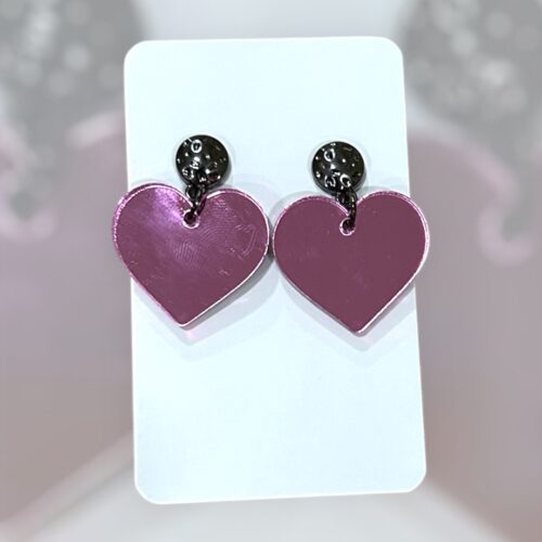 Plexiglass σκουλαρίκια 'Pink hearts'