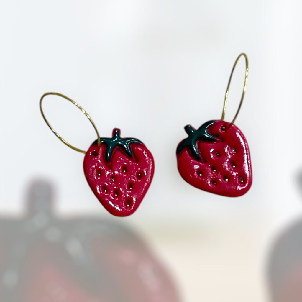 Σκουλαρίκια fimo «Strawberry»