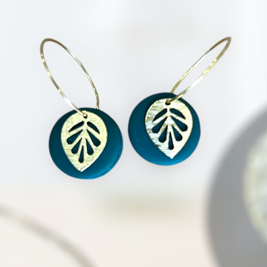 Σκουλαρίκια fimo ”Leaf” summer edition