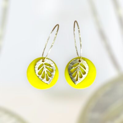 Σκουλαρίκια fimo ''Leaf'' summer edition