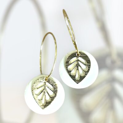 Σκουλαρίκια fimo ''Leaf'' summer edition