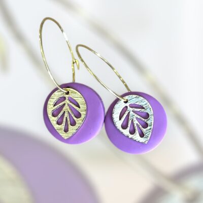 Σκουλαρίκια fimo ''Leaf'' summer edition