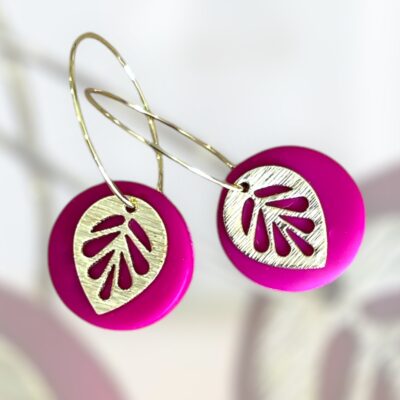 Σκουλαρίκια fimo ''Leaf'' summer edition