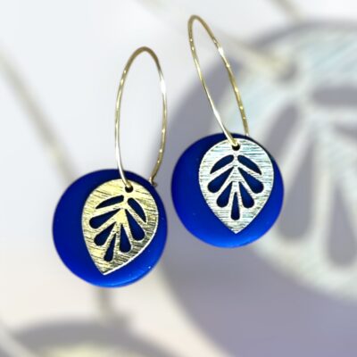 Σκουλαρίκια fimo ''Leaf'' summer edition