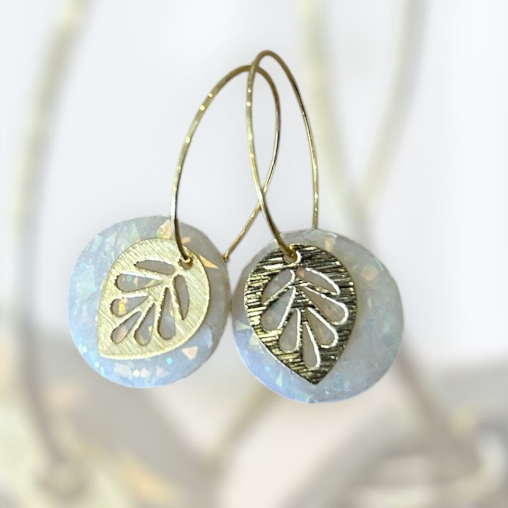 Σκουλαρίκια fimo ”Leaf” summer edition