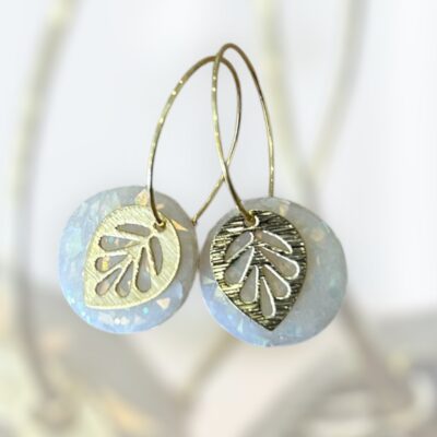 Σκουλαρίκια fimo ''Leaf'' summer edition