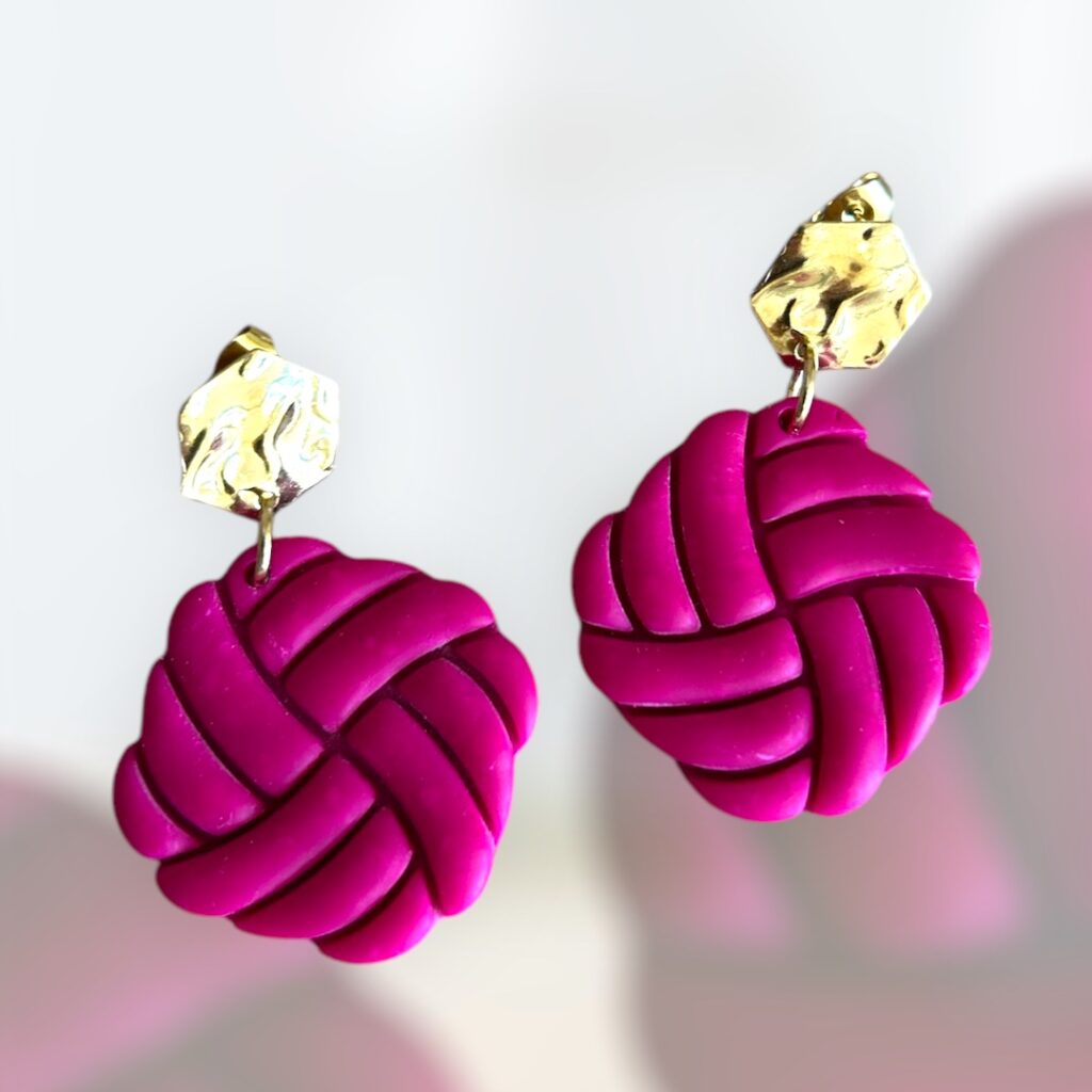 Σκουλαρίκια fimo ‘harva magenta’