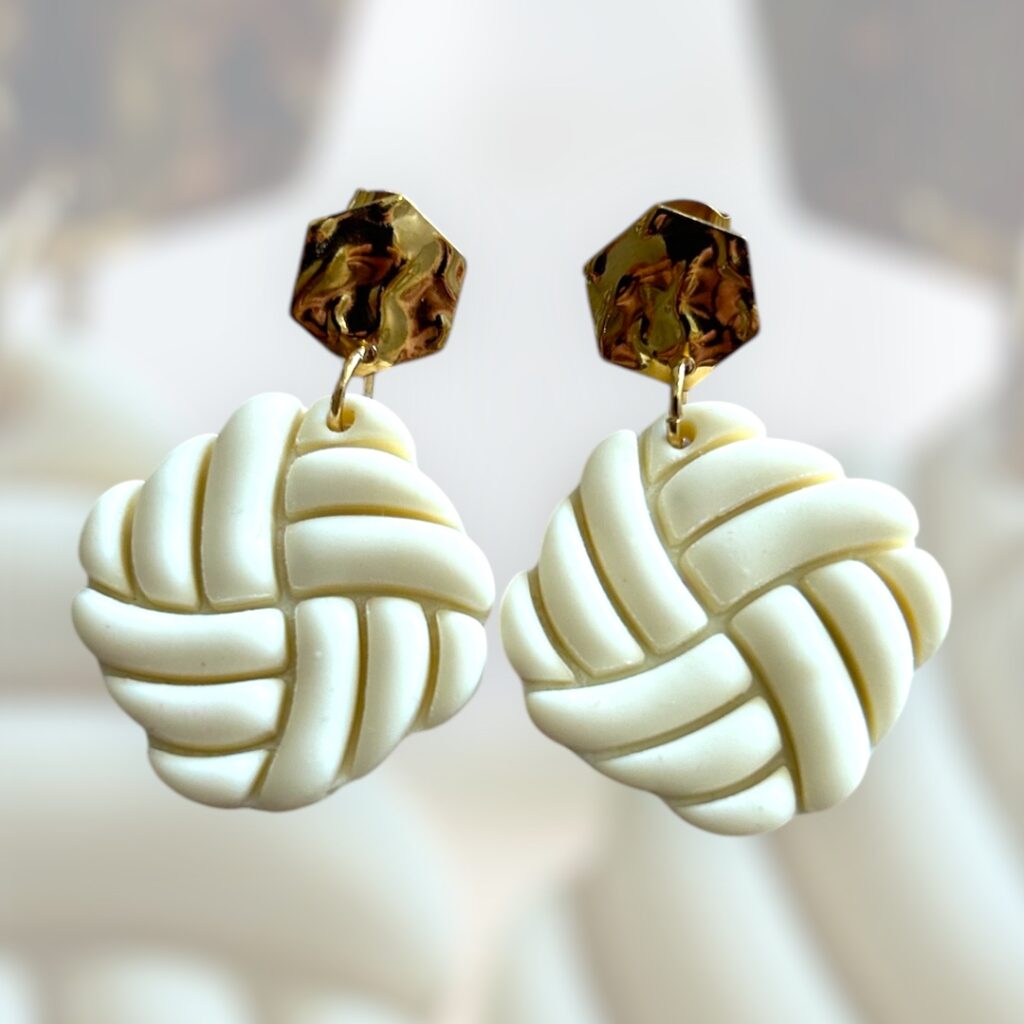 Σκουλαρίκια fimo ‘harva white’