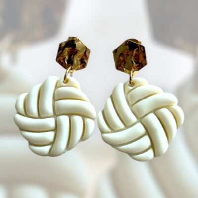 Σκουλαρίκια fimo 'harva white'