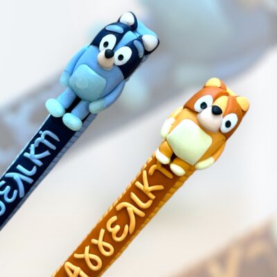 Fimo spoon Bluey and Bingo