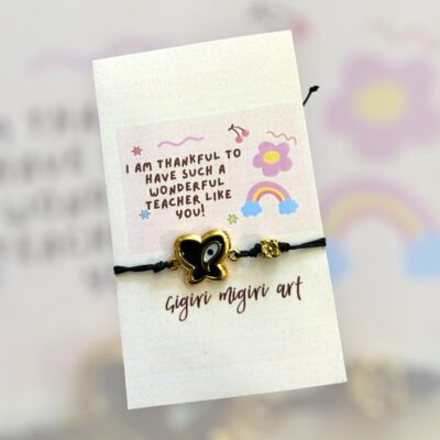 Βραχιόλι charm ''Butterfly'' black