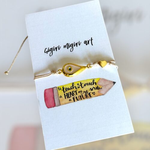 Βραχιόλι charm 'Drop' beige